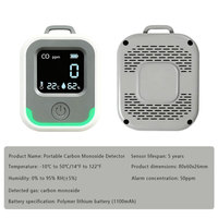 Détecteur d'alarme de monoxyde de carbone portable 3-en-1 pour camping extérieur, avec avertisseur sonore/vibrations, batterie au lithium rechargeable, 0-1000 ppm