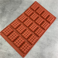 Emporte-pièce rectangulaire en silicone à 20 cavités pour gaufres et biscuits, outil de décoration de gâteaux en fondant, pour la pâtisserie DIY, écologique, certifié LFGB