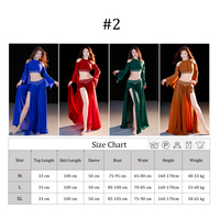 Ensemble de costumes de danse orientale perlés professionnels pour femmes, tenue de scène tribale arabe, 2 pièces, jupe longue, vêtements de danse