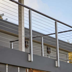 Reilbu Vente directe d'usine Garde-corps d'<span class=keywords><strong>escalier</strong></span> carré en acier inoxydable Câble en acier 42'' Poteau de terrasse - Product Image 6