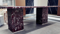 Table à manger de luxe en marbre rouge naturel Rosso Levanto pour intérieurs élégants de maison et de restaurant
