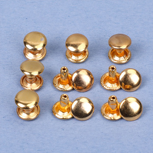 Clous à rivets double face dorés 10 mm en fer plaqué, durables, pour la décoration de sacs en cuir et de chapeaux - Product Image 2