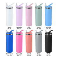 Gobelet isotherme à double paroi en acier inoxydable de 20 oz, personnalisé en gros, pour le voyage, avec couvercles et pailles