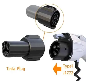 Type1 Naar Tesla 60a Oplader Voor Elektrische Voertuigen Adapter Ip65 J1772 Oplaadadapter