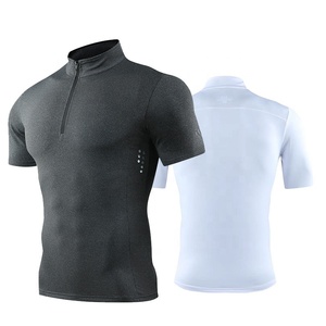 Wholesale Long Sleeves and Short Sleeves Half <strong>Front</strong> <strong>Zip</strong> Quick Dry Running Wear, Running Shirt, Running Clothes - Product Image 5
