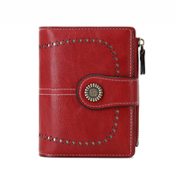 Cartera de lujo de estilo corto para mujer, billetera de piel sintética hueca, larga, a bajo precio