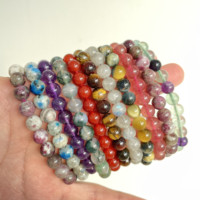 8mm Naturstein Stretch Reiki Schmuck Kristall Edelstein Armband Perle Chakra Geschenk