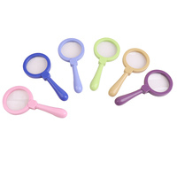 Loupe de poche éducative pour enfants OEM avec lentille acrylique et support en plastique de 90 mm