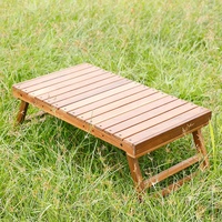 Tragbarer Leichtgewicht-Klapptisch - Moderner Schwarznuss-Buchenholz Camping- und Outdoor-Picknicktisch