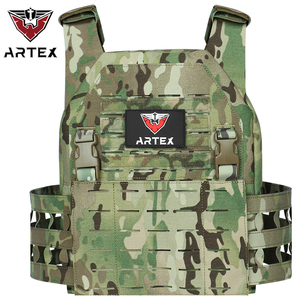 Gilet tactique ajustable porte-plaques en polyester 1000D MOLLE pour entraînement extérieur - Product Image 1