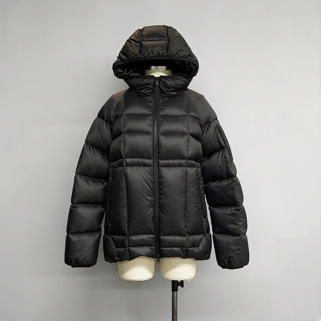Black Men's 650FP Waterproof Hooded Down Jacket Winter Warm Puffer Coat Lightweight