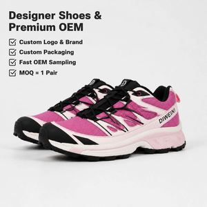 Chaussures de luxe pour hommes et femmes, de haute qualité, en maille rose et noire, chaussures de marche Gorpcore, baskets de trail running, nouveauté - Product Image 1