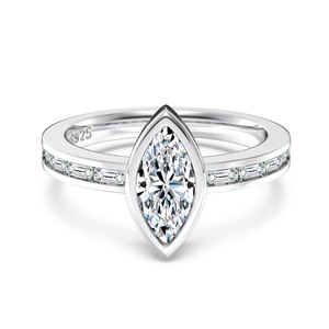 Bagues de promesse Dylam Fine Top en moissanite pour elle, 1,48 ct D VVS1, bague éternité marquise en moissanite, bagues de fiançailles pour femmes, tailles 5-9 - Product Image 1