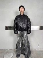 Blouson Bomber Rétro Militaire Noir en Polyester/Coton Imperméable, Forme Baguette, Personnalisé, Vente en Gros OEM, Pas Cher