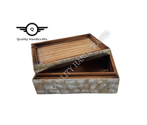 Boîte à bijoux en résine époxy sur bois, best-seller, articles promotionnels offerts / Décoration d'intérieur / Boîte de rangement, artisanat de qualité indienne, 20x10x5cm - Product Image 6