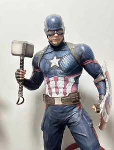 Estatua de resina de alta gama de <span class=keywords><strong>Capitán</strong></span> <span class=keywords><strong>América</strong></span> de la película <span class=keywords><strong>Marvel</strong></span>, tamaño medio, para decoración. - Product Image 2