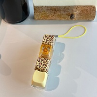 Porte-clés imprimé léopard 4 touches, mini clavier mécanique anti-stress, jouet sensoriel, vente en gros