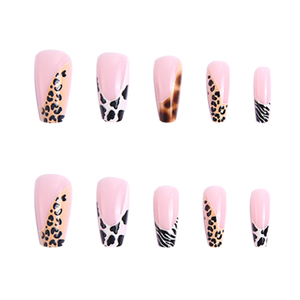 Faux ongles de luxe en gros, longs, en forme d'amande, à presser, motifs capsules colorées à la française, tailles personnalisées, étiquette privée - Product Image 5