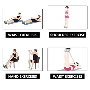 4 cordes de traction élastiques Resistanc Exerciseur Rower Belly Resistance Band Home Gym Sport Training Elastic Bands for Fitness Equipment - Product Image 3