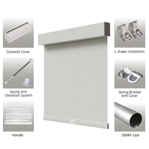 SAMADHI Built-In Blackout Roller Shade Manual Control <b>Window</b> Blinds Bedroom Roller Blinds - Product Image 5