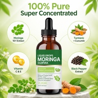 Gouttes liquides de Moringa OEM 1000mg avec curcuma et curcumine pour le soutien énergétique, le métabolisme et l'immunité