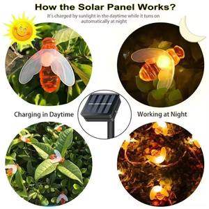 Attrayant étanche extérieur décoration de noël lumière abeille nouvel an vacances <span class=keywords><strong>guirlande</strong></span> jardin fée lumières solaires en plein air - Product Image 2