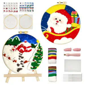 Kim felting Kit 2D Len Cảm Thấy Hoa Set DIY trang trí kim thủ công mỹ nghệ Nguồn cung cấp Handmade Trang trí nội thất