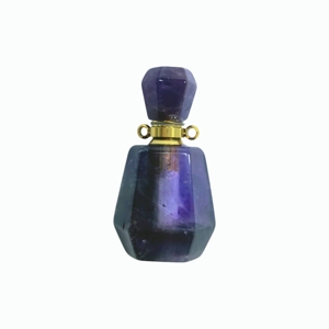 Amethyst Hollow Gem Vial Hand Polished Crystal Bottle for Essential Oil Storage Necklace Pendant Gift Ornament - Product Image 2