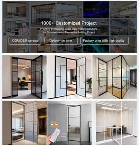 Porte intérieure en verre HDSAFE pour hôtel, toilettes, <span class=keywords><strong>chambre</strong></span>, salle de bain, avec charnières cachées, cadre en aluminium, verre <span class=keywords><strong>d</strong></span>époli de 8 mm, porte battante - Product Image 5