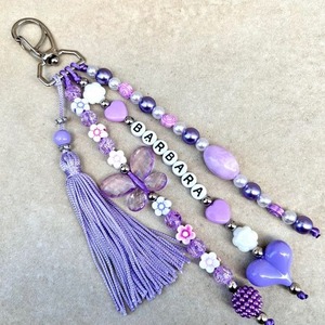 Palabras personalizadas Colores de primavera Cuentas Estilo de playa Llavero de cuentas con borla - Product Image 2