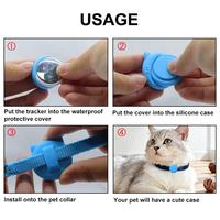 Étui pour AirTag en silicone souple, durable, imperméable et écologique, à motif animal, pour collier de chien et de chat, avec option de logo personnalisé