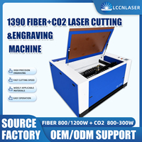 Machine de découpe laser CO2 à fibre LCCNLASER, machine de gravure sur métal et non-métal, système laser double, équipement industriel 1390, acrylique, cuir
