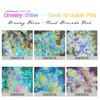 Serpihan Bubuk Kuku Cloud Brocade, Set Multiwarna Efek Chrome Berubah Warna untuk Perlengkapan Salon Manikur DIY Seni Kuku Gel UV