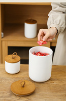 Boîte de rangement en céramique scellée style nordique pour cuisine, pot à thé, café et sucre, grande capacité, compatible micro-ondes, avec couvercle hermétique