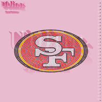 Logo personnalisé Bling Rhinestone Conception de transfert de chaleur Steelers Logo Rhinestone Presse à chaud Strass Fer à repasser sur les transferts pour T-shirt