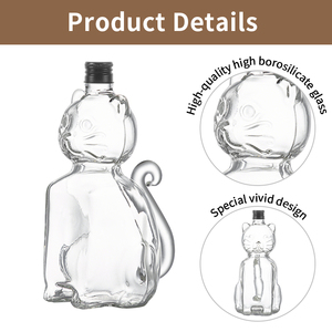 Botella de Vidrio para Vino de 300 ml, Licor Hecho a Mano, Jarra de Whisky Americana, Decantador - Product Image 5