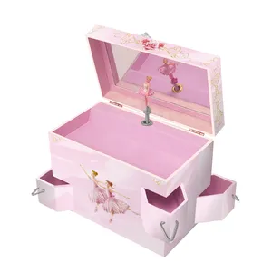 Cajas de música con manivela para niños, diseño de <span class=keywords><strong>carrusel</strong></span>, joyería rectangular, juguetes de papel - Product Image 1