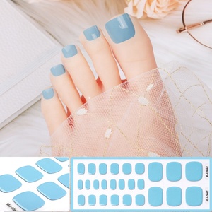 Factory 3D Toe Nail Wraps Stickers Pure Color <strong>Detachable</strong> Gel Nail <strong>Patches</strong> Plastic False Toenail <strong>Patches</strong> Package - Product Image 4