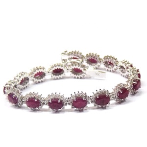 Belle pierre précieuse grenat 925 collier en argent Sterling boucles d'oreilles bague Bracelet ensemble pour fiançailles mariage ou fête - Product Image 6