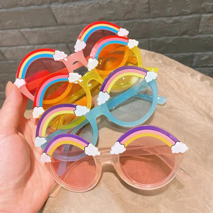 Fashion Summer Holiday Beach Children Sun Glasses Cute Rainbow kids boys and girls sunglasses