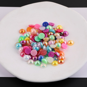Pegatinas de media perla de color AB de 10 mm con parte trasera plana para decoración de fundas de teléfono, arte de uñas, ropa, accesorios para el cabello y materiales decorativos. - Product Image 4
