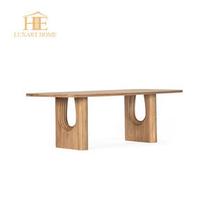 Ensemble de <span class=keywords><strong>table</strong></span> à manger de luxe moderne nouveauté <span class=keywords><strong>table</strong></span> à manger <span class=keywords><strong>rectangulaire</strong></span> en bois de chêne massif extensible pour 10 <span class=keywords><strong>personnes</strong></span> pour un usage en appartement - Product Image 3