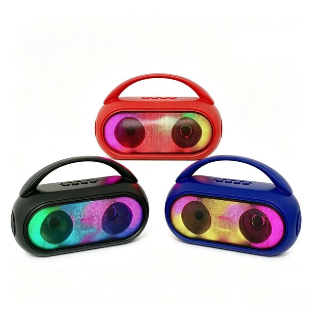 Portable RGB LED Wireless Speaker 8W HiFi Sound  5.3 Plastic Cabinet TF USB Support Outdoor Party Use