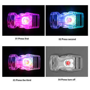 맞춤형 로고 LED 라이트 개 목걸이, 퀵 릴리즈 투명 플라스틱 버클 파워 익스텐션 락 - Product Image 2