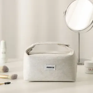 Borsa da toeletta portatile per le donne che viaggiano quotidianamente per il trucco make up in tela da bagno borsa cosmetica