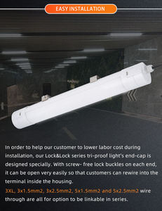 ไฟ LED Tri-Proof รุ่น P65 ขนาด 4 ฟุต 40W/60W IP65 กันน้ำ กันฝุ่น ป้องกันไอน้ำ มุมลำแสง 120 องศา รับประกัน 5 ปี สำหรับคลังสินค้าและโรงรถ - Product Image 5