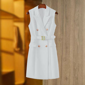 <span class=keywords><strong>Abito</strong></span> Blazer Senza Maniche da Donna - Mini <span class=keywords><strong>Abito</strong></span> Formale Doppiopetto con Cintura Sehe Fashion - Product Image 6