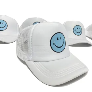 주문 미소 자수 재미있은 로고 모자 모자, 거품 메시 물자 트럭 운전사 모자, 주문 스포츠 야구 모자