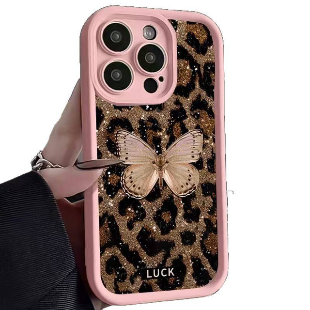 New Series Butterfly Leopard Print Shockproof Protective Phone Case Suitable for All Models of iPhone Smartphones