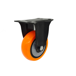 Leifengta 4 Inch Premium Orange Polyurethane Swivel Plate <strong>Locking</strong> <strong>Caster</strong> <strong>Wheels</strong> Durable Thread Guards 3-Year No Brake - Product Image 6